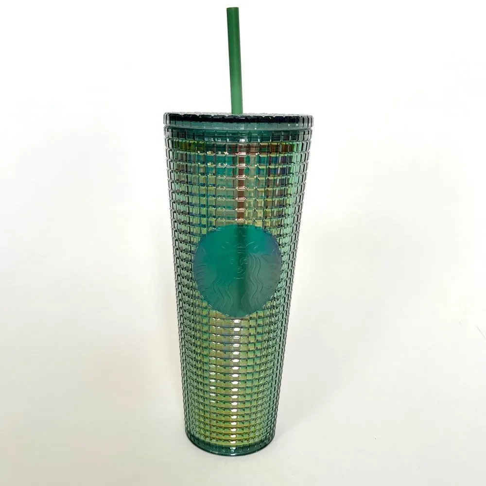 STARBUCKS 24oz TUMBLER LIMITED EDITION BEST MOST FAVORITE IRIDESCENT OVILE GREEN